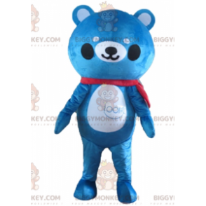 Blauw en wit teddybeer BIGGYMONKEY™ mascottekostuum -