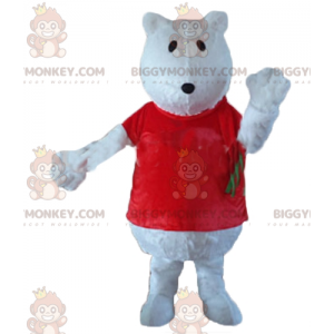Wolf Polar Bear BIGGYMONKEY™ mascottekostuum met rood T-shirt -