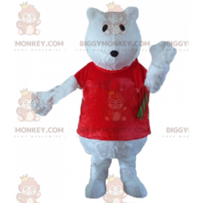 Wolf Polar Bear BIGGYMONKEY™ Mascot Costume With Red T-Shirt –