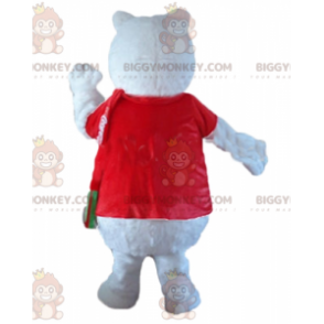 Wolf Polar Bear BIGGYMONKEY™ mascottekostuum met rood T-shirt -
