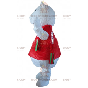 Wolf Polar Bear BIGGYMONKEY™ Mascot Costume With Red T-Shirt –