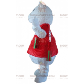 Wolf Polar Bear BIGGYMONKEY™ Mascot Costume With Red T-Shirt -