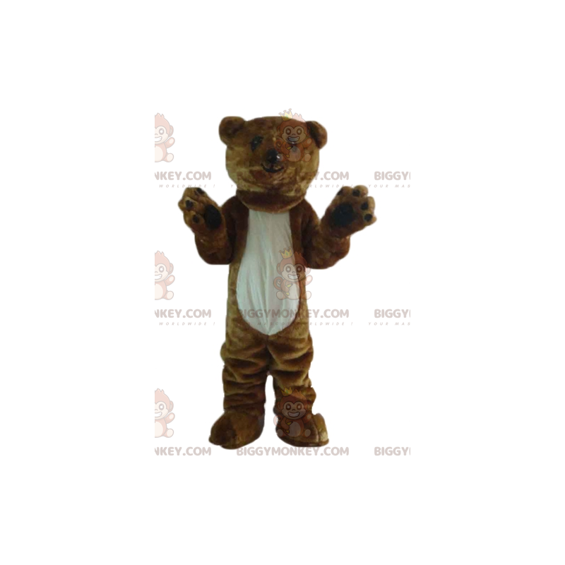 BIGGYMONKEY™ Soft and Furry Giant Brown and White Bear Mascot