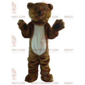 BIGGYMONKEY™ Soft and Furry Giant Brown and White Bear Mascot