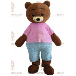 BIGGYMONKEY™ Costume da mascotte da piccolo orso bruno bruno