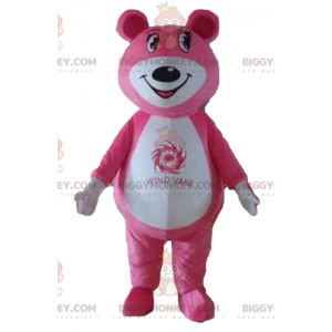 Roze en witte teddybeer BIGGYMONKEY™ mascottekostuum -