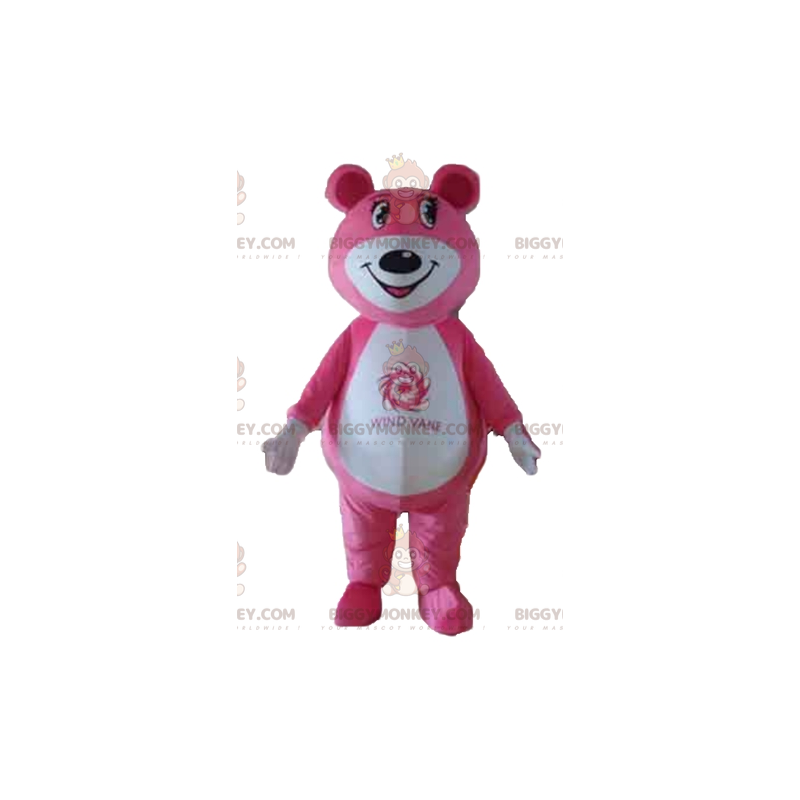 Pink and White Teddy Bear BIGGYMONKEY™ Mascot Costume –