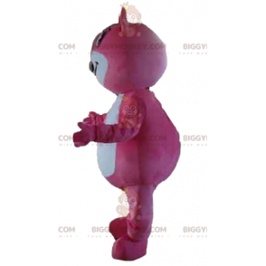 Fantasia de mascote de ursinho de pelúcia rosa e branco