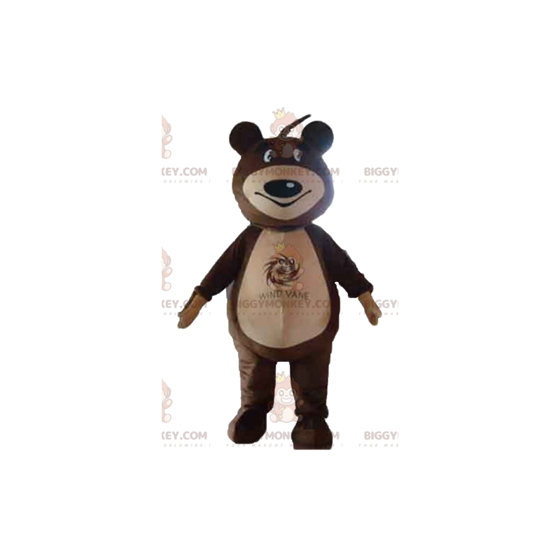 Costume de mascotte BIGGYMONKEY™ d'ours en peluche marron et