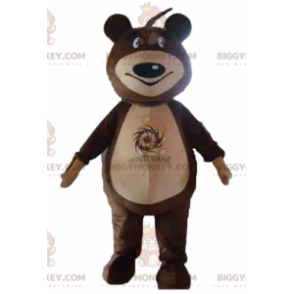 Costume de mascotte BIGGYMONKEY™ d'ours en peluche marron et