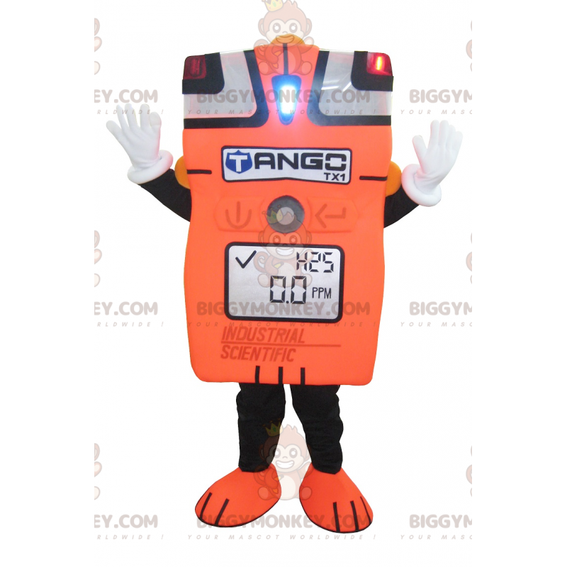 Traje de mascote de amperímetro gigante laranja BIGGYMONKEY™ –