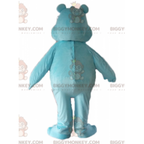 Blau-weißer Glücksbär BIGGYMONKEY™ Maskottchen-Kostüm mit