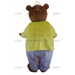 Bruine beer BIGGYMONKEY™ mascottekostuum gekleed in een zeer