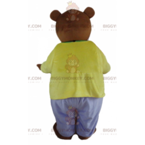 Costume da mascotte dell'orso bruno BIGGYMONKEY™ vestito con un