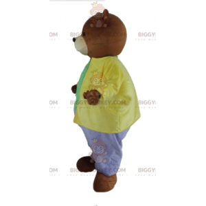 Traje de mascote de urso pardo BIGGYMONKEY™ vestido com uma