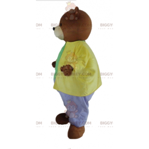 Costume da mascotte dell'orso bruno BIGGYMONKEY™ vestito con un