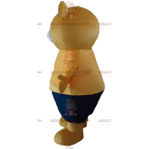 BIGGYMONKEY™ Costume da mascotte Orsacchiotto beige grande in