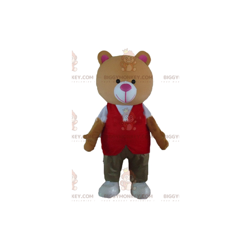 Orange Teddy Bear BIGGYMONKEY™ Mascot Costume With Colorful