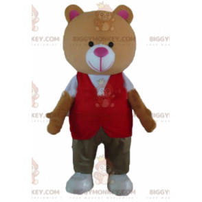 Orange Teddy Bear BIGGYMONKEY™ Mascot Costume With Colorful