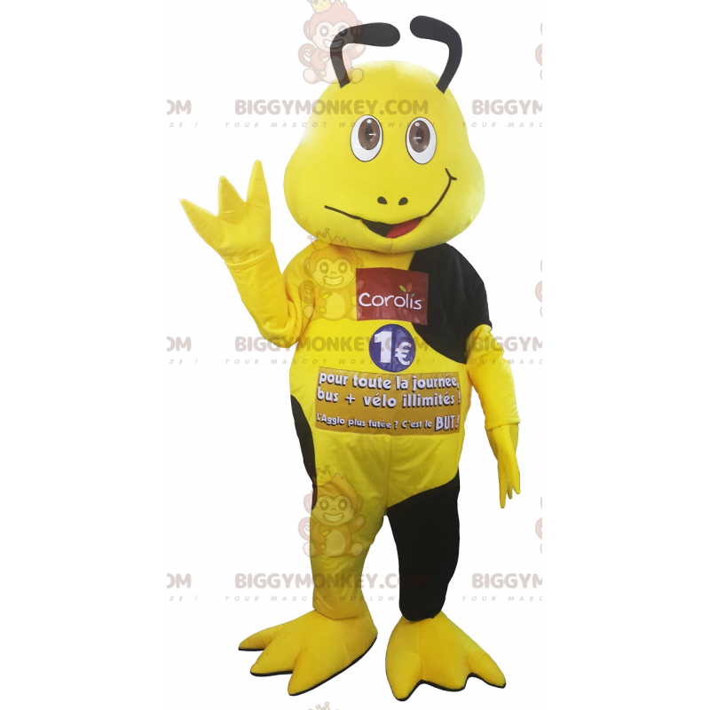 Κίτρινο και μαύρο κοστούμι μασκότ BIGGYMONKEY™ - Biggymonkey.com