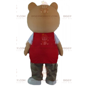 Traje de mascote de ursinho laranja BIGGYMONKEY™ com roupa