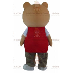 Orange Teddy Bear BIGGYMONKEY™ Mascot Costume With Colorful