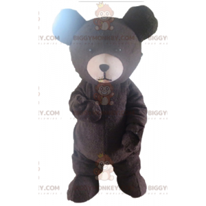 BIGGYMONKEY™ Disfraz de mascota de oso marrón y blanco grande -