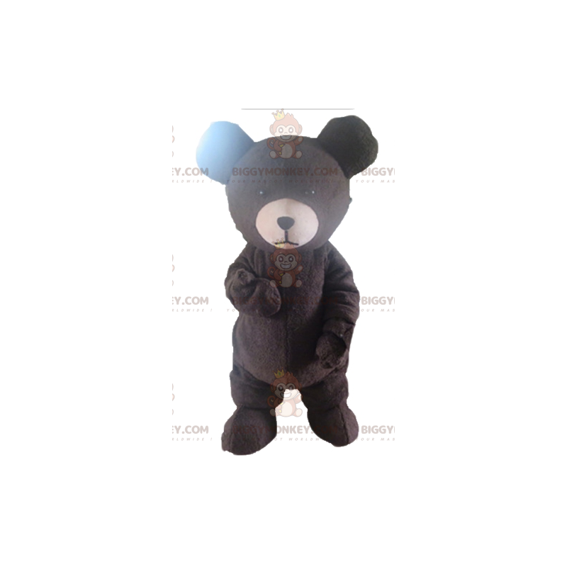 Costume de mascotte BIGGYMONKEY™ de gros ours marron et blanc -