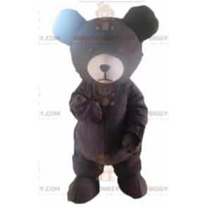 BIGGYMONKEY™ Big Brown and White Bear maskottiasu -