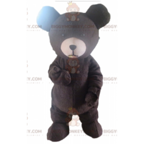 BIGGYMONKEY™ Disfraz de mascota de oso marrón y blanco grande -
