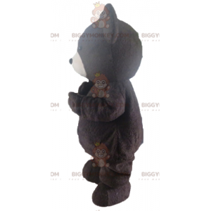 BIGGYMONKEY™ Big Brown and White Bear maskottiasu -