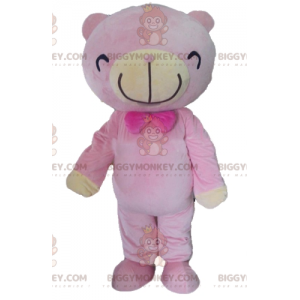 Kostým růžového a béžového medvídka BIGGYMONKEY™ maskota –
