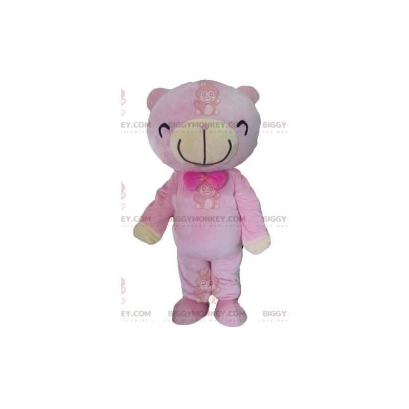 Costume de mascotte BIGGYMONKEY™ d'ours en peluche rose et