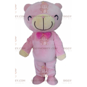 Costume de mascotte BIGGYMONKEY™ d'ours en peluche rose et