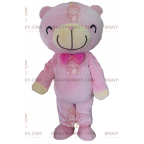 Rosa und beige Teddybär BIGGYMONKEY™ Maskottchen-Kostüm -