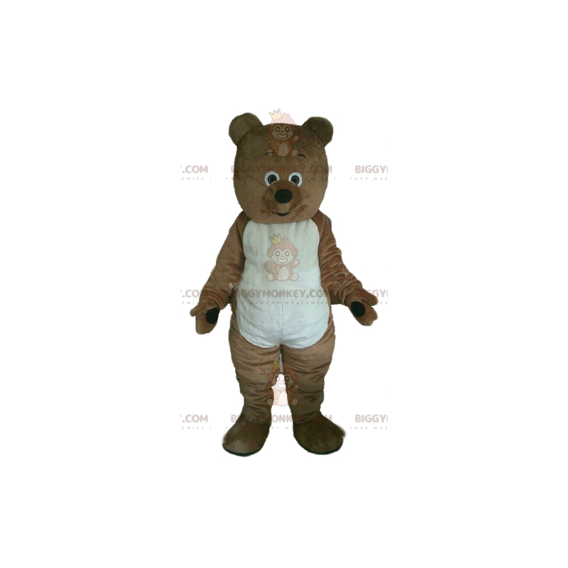 Braun-weißes Nagetier-Teddy-BIGGYMONKEY™-Maskottchen-Kostüm -