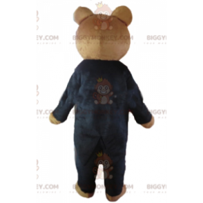 Brauner Teddybär BIGGYMONKEY™ Maskottchenkostüm im schwarzen