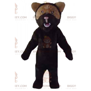 BIGGYMONKEY™ Mascot Costume of Roaring Black and Brown Bear -