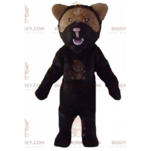 BIGGYMONKEY™ Mascot Costume of Roaring Black and Brown Bear -