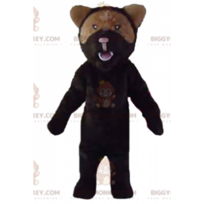 BIGGYMONKEY™ maskotkostume af brølende sort og brun bjørn -
