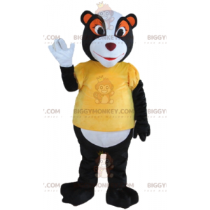 Zwart Wit Oranje Wasbeer Skunk BIGGYMONKEY™ Mascottekostuum -