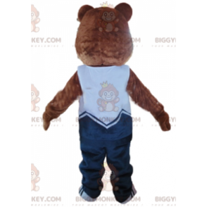 Costume de mascotte BIGGYMONKEY™ d'ours en peluche marron et