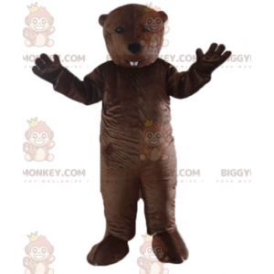 Costume de mascotte BIGGYMONKEY™ de marmotte de castor marron