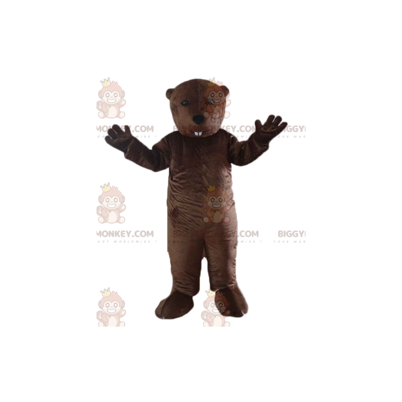 Costume de mascotte BIGGYMONKEY™ de marmotte de castor marron
