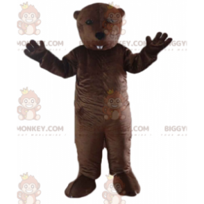 Costume de mascotte BIGGYMONKEY™ de marmotte de castor marron