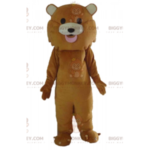 Cute Giant Brown Tiger Lion BIGGYMONKEY™ Mascot Costume –