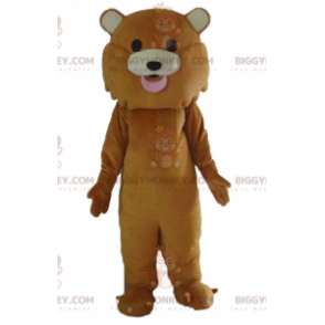 Bonito traje de mascote gigante leão tigre marrom BIGGYMONKEY™