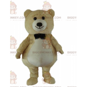 BIGGYMONKEY™ stor beige och vit plysch nallebjörnmaskotdräkt -