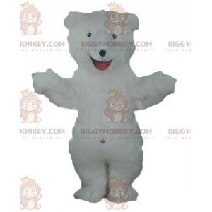 Disfraz de mascota BIGGYMONKEY™ de oso de peluche blanco peludo