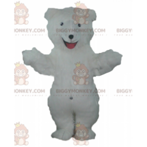 Costume de mascotte BIGGYMONKEY™ d'ours en peluche blanc tout